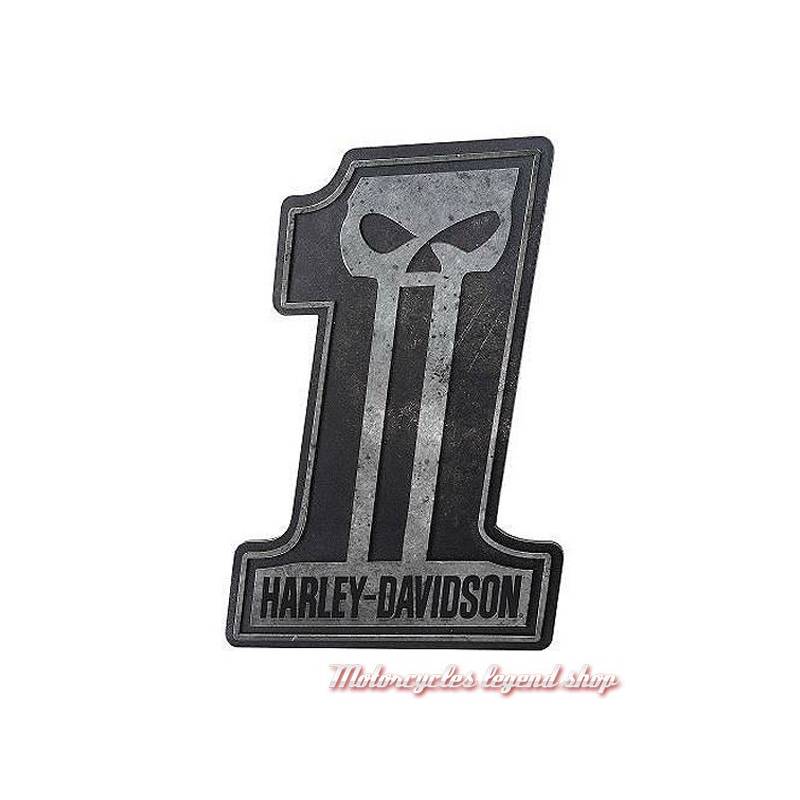 Plaque Sculptée Skull N°1, particule de bois et aspect métal patiné, Harley-Davidson HDL-15312