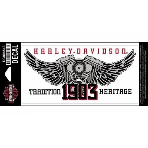 Sticker Bike Show, moteur ailé, gris,noir, Harley-Davidson DC004542