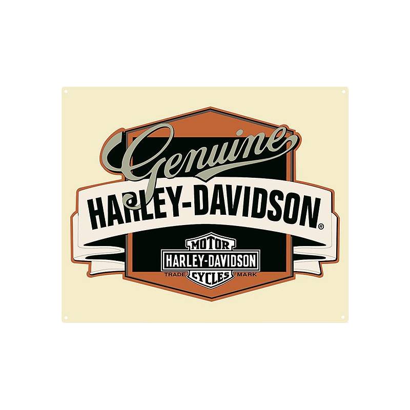 Plaque métal H-D Genuine Banner, rétro, Harley-Davidson 2010241