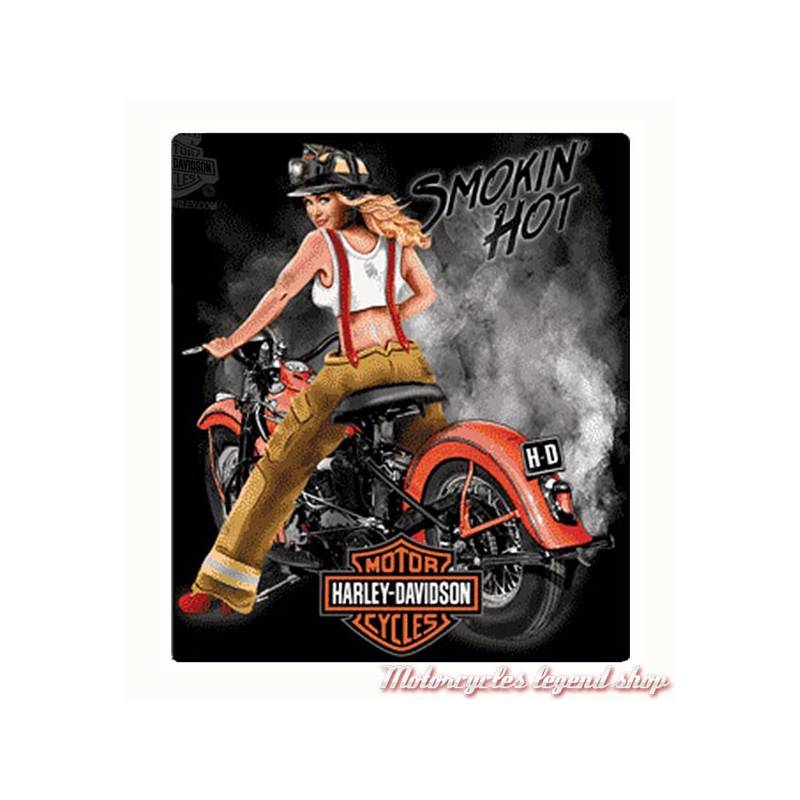 Plaque métal H-D Smokin' Hot, Pin'up, rétro, Harley-Davidson 2010951