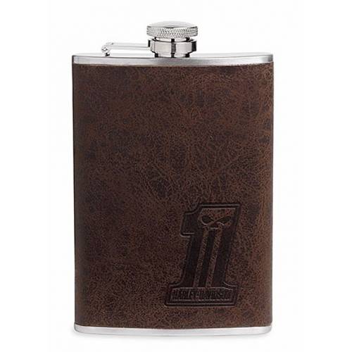 Flasque Skull Black Label, acier et faux cuir marron, 22 cl, Harley-Davidson 96871-15V