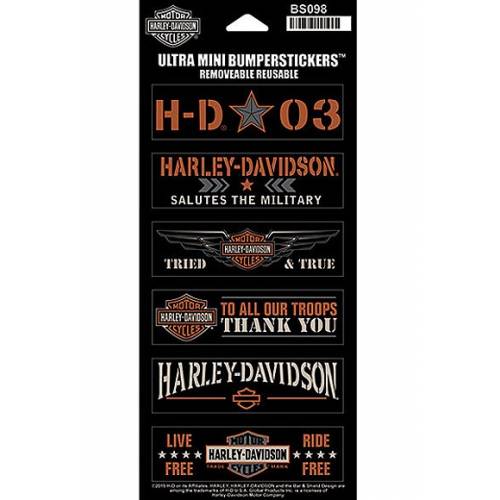 6 mini stickers Military, réutilisables, Harley-Davidson BS098