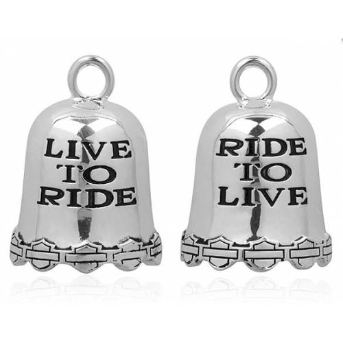 Clochette "Live to Ride", metal argenté, Harley Davidson HRB028