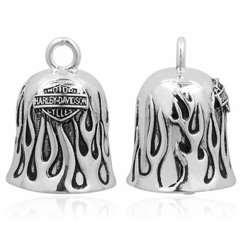 Clochette Flaming Hot, metal argenté, Harley Davidson HRB031