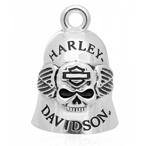 Clochette H-D Skull and Wing, Wille G., métal argenté, Harley-Davidson HRB045