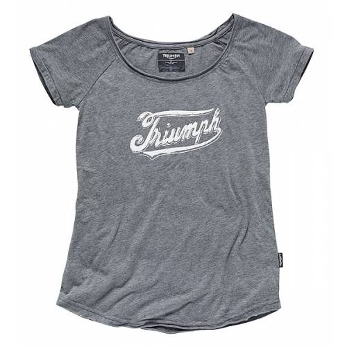 Tee-shirt Tula femme, gris, évasé, col rond échancré, manches courtes, Triumph MTSS15088