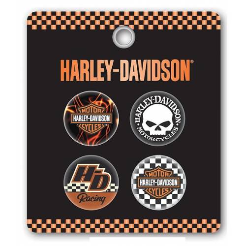 Set de 4 badges H-D, type broches, Harley-Davidson 170423