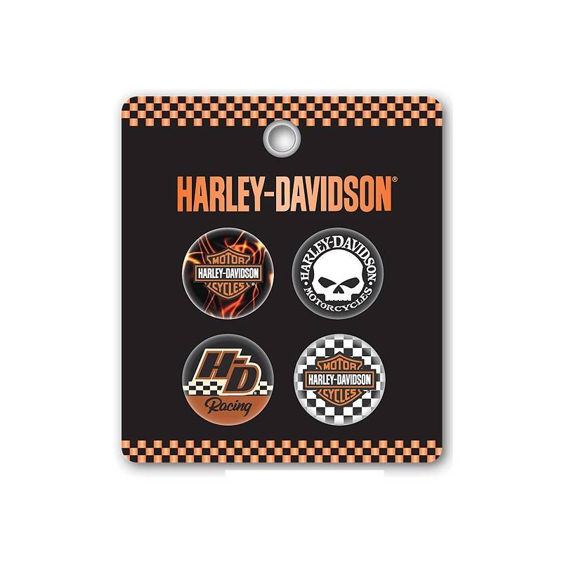 Set de 4 badges H-D, type broches, Harley-Davidson 170423