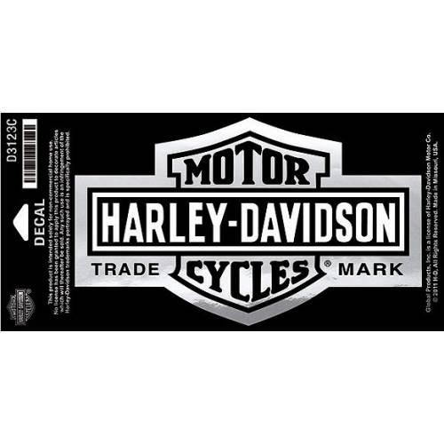 Sticker Long Bar & Shield chrome, taille moyenne, Harley-Davidson D3123C 