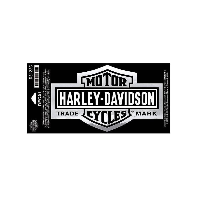 Sticker Long Bar & Shield chrome, taille moyenne, Harley-Davidson D3123C 