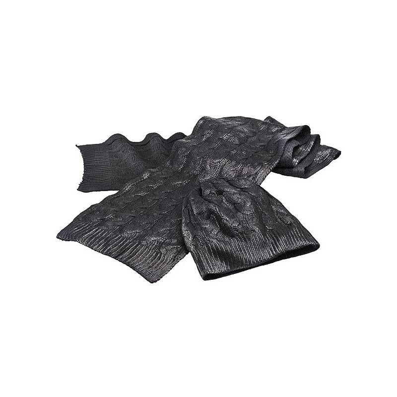 Ensemble bonnet et echarpe femme, noir métallisé, tricoté, acrylique, Triumph MSCA15315
