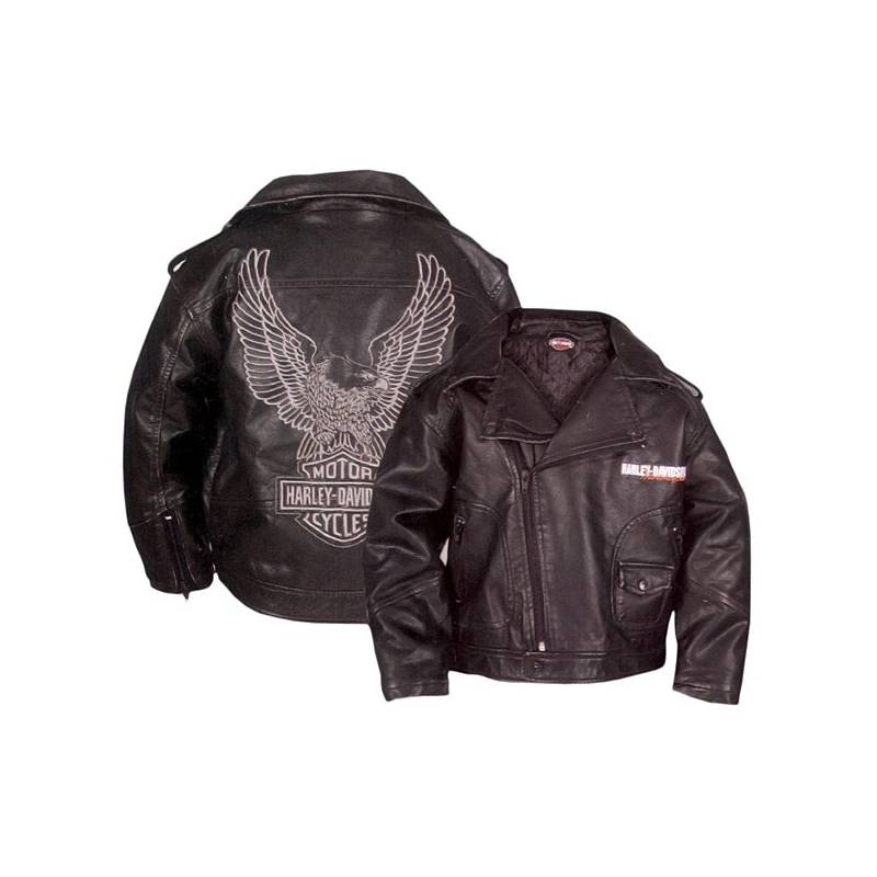 Perfecto simili cuir enfant, noir, aigle, Harley-Davidson