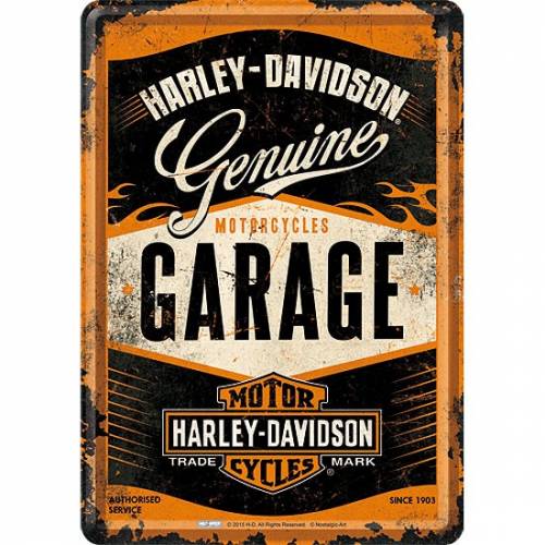 Carte postale métal Genuine Garage, rétro, Harley-Davidson 10281