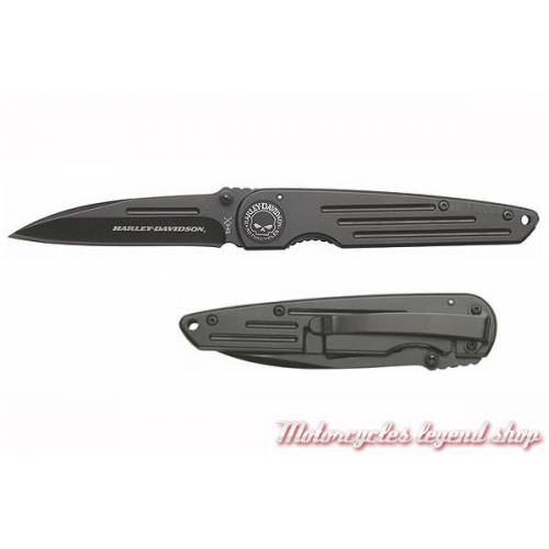 Couteau Tec X TK-W, pliant, acier, noir mat, Harley-Davidson 52112 