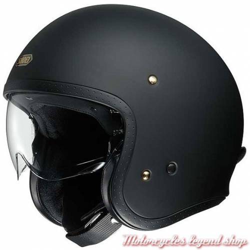 Casque jet J.O noir mat mixte, vintage, Shoei