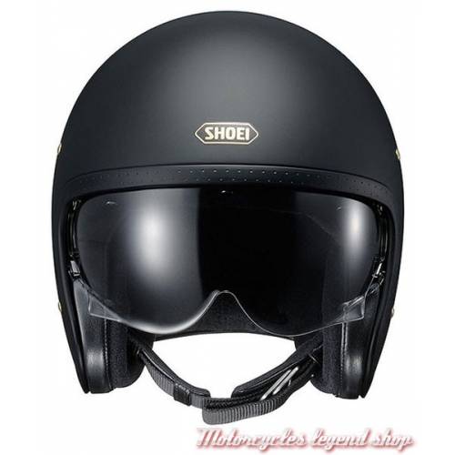 Casque jet J.O noir mat mixte, vintage, Shoei