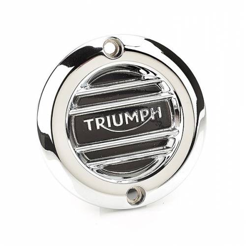 Ecusson d'embrayage, aluminium, chromé, nervuré, Triumph A9610251