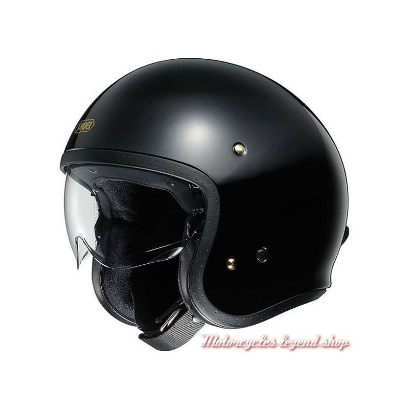 Casque J.O noir brillant mixte, vintage, Shoei