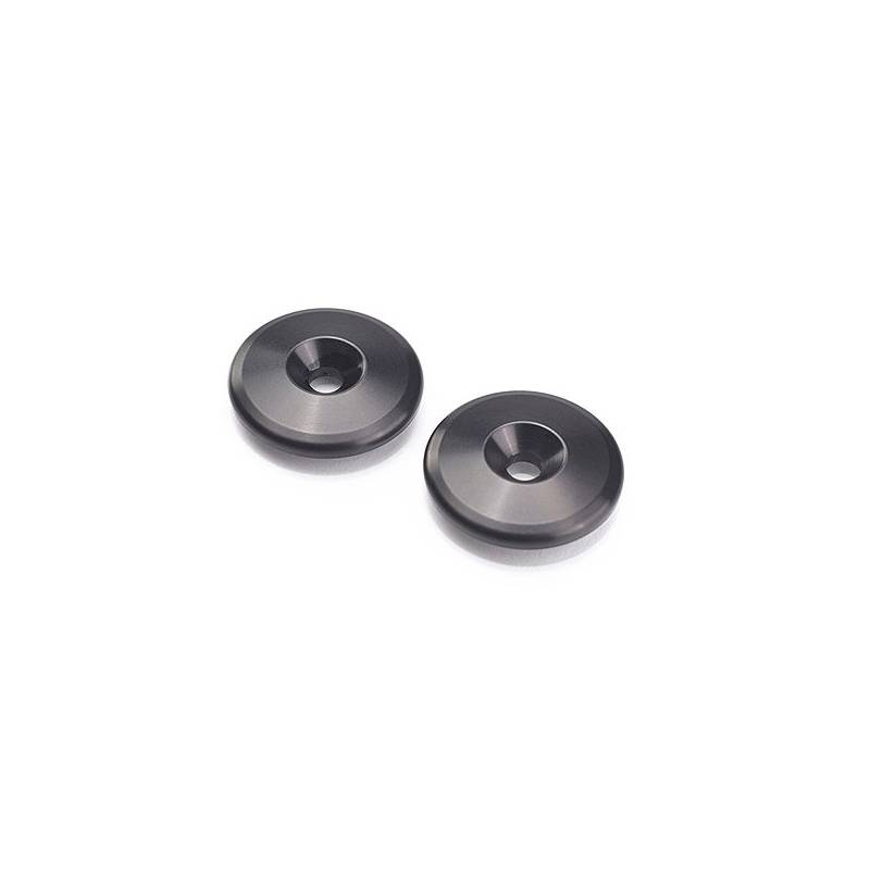 2 Enjoliveurs embout de guidon, alu, noirs, Triumph A9630437