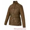 Blouson textile Erica Triumph, femme, coton waxé gras, marron tabac, sans protection, collection Bonneville, Triumph MLTA16207