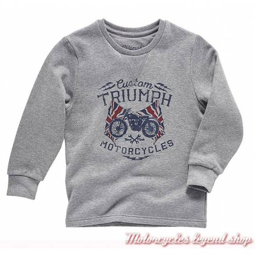 Sweatshirt Ford Triumph enfant, gris, coton, col rond, Triumph MJWA16040