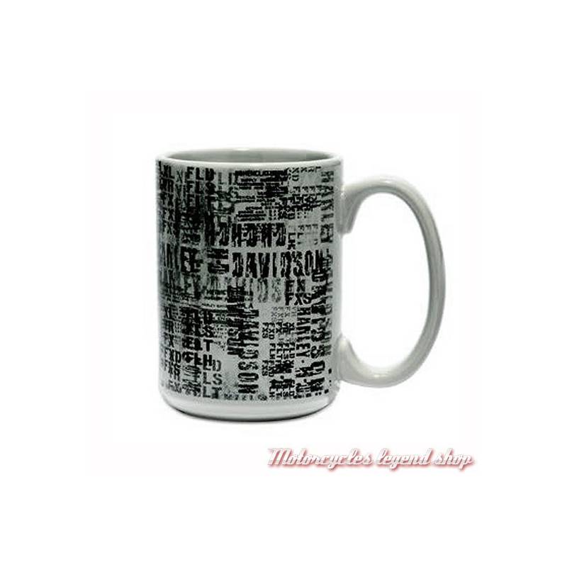 Mug Print Harley-Davidson, céramique, 50 cl, blanc, noir, 96810-17V