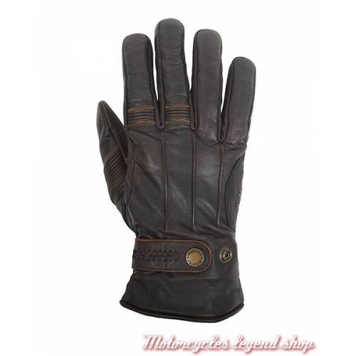 Gant cuir Brod hiver Helstons, homme, marron, noir, doublés Primaloft