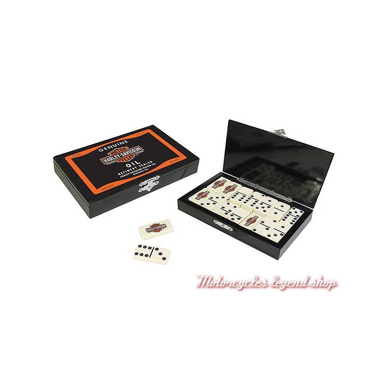 Coffret Jeu de dominos Harley-Davidson, boite laquée noire, 66919