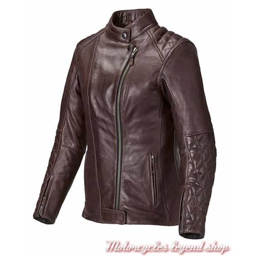 Blouson cuir Andorra Triumph femme, rouge bordeau, matelassé, vintage, MLLS17110