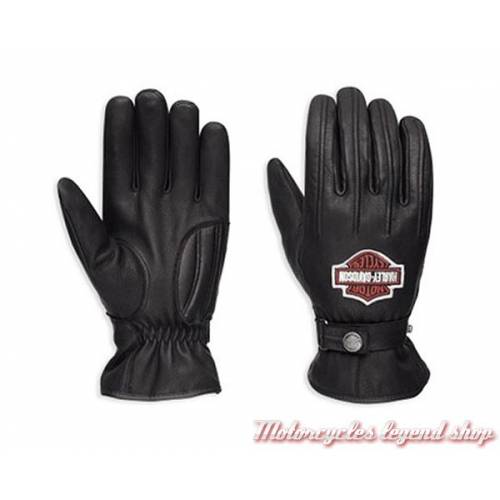 Gants cuir Enthusiast Harley-Davidson homme, noir, imperméable, homologués, 98356-17EM