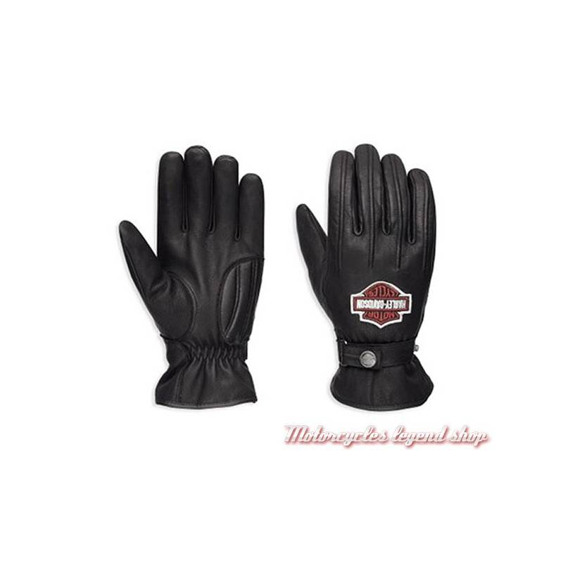 Gants cuir Enthusiast Harley-Davidson homme, noir, imperméable, homologués, 98356-17EM