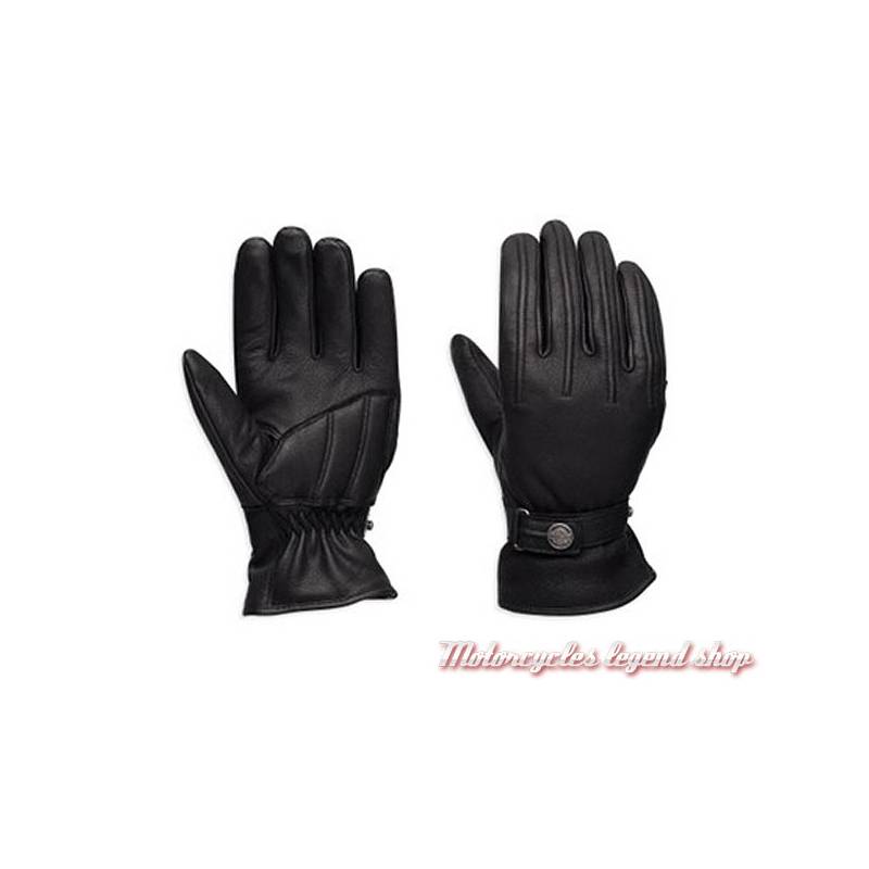 Gants cuir Bliss Harley-Davidson femme, noir, imperméable, homologués, 98370-17EW