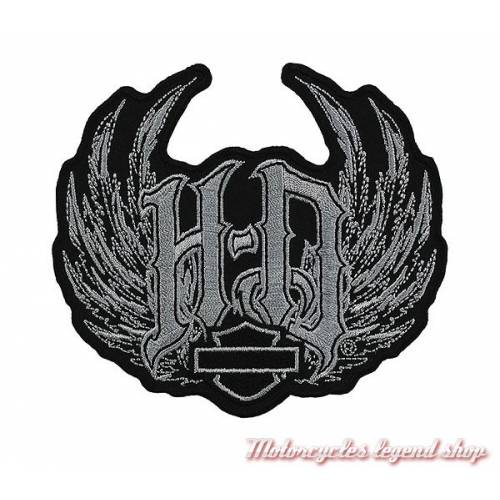 Patch Spiked Monogram Harley-Davidson, féminin, noir, gris, EM201062