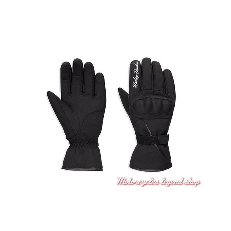 Gants textile Legend Harley-Davidson femme, homologués, noir, nylon, imperméable, 98373-17EW