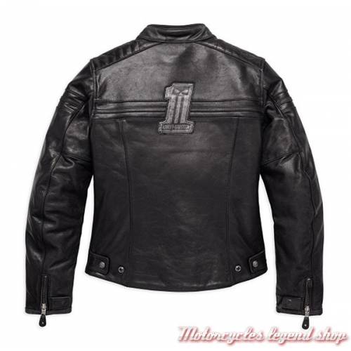 Blouson cuir One Skull Harley-Davidson femme, noir, homologué CE, 98132-17EW