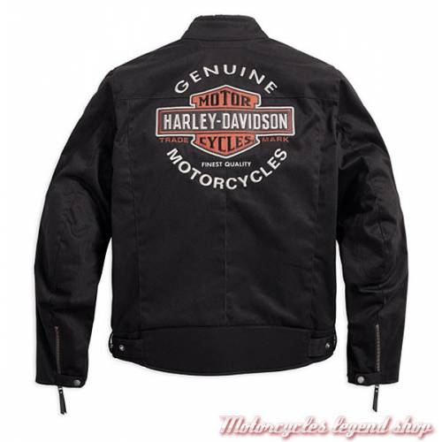 Blouson textile Rally Harley-Davidson, homme, noir, coton, polyester, homologué CE, 98163-17EM