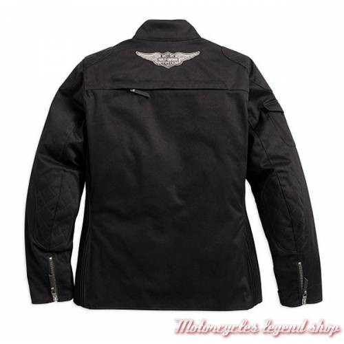 Blouson textile 3/4 Messenger Harley-Davidson femme, noir, coton, polyester, homologué, 98171-17EW