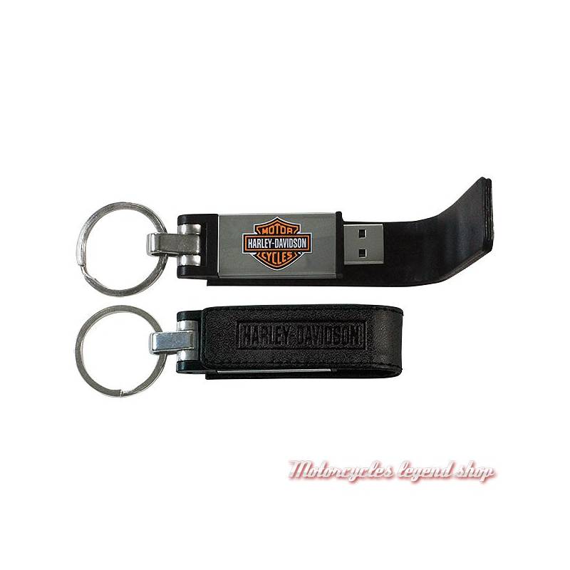 Porte clés cuir USB 8 GB Harley-Davidson, noir KY51664