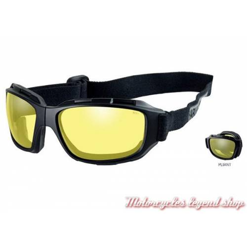 Lunettes Bend verres jaunes Harley-Davidson, pliantes, sangle réglable, HABEN13