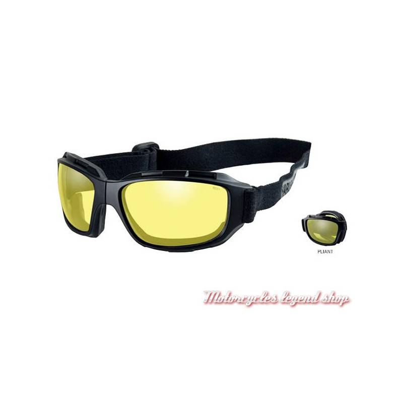 Lunettes Bend verres jaunes Harley-Davidson, pliantes, sangle réglable, HABEN13