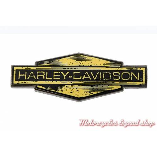 Pin's Harley-Davidson, metal noir et jaune, 241348