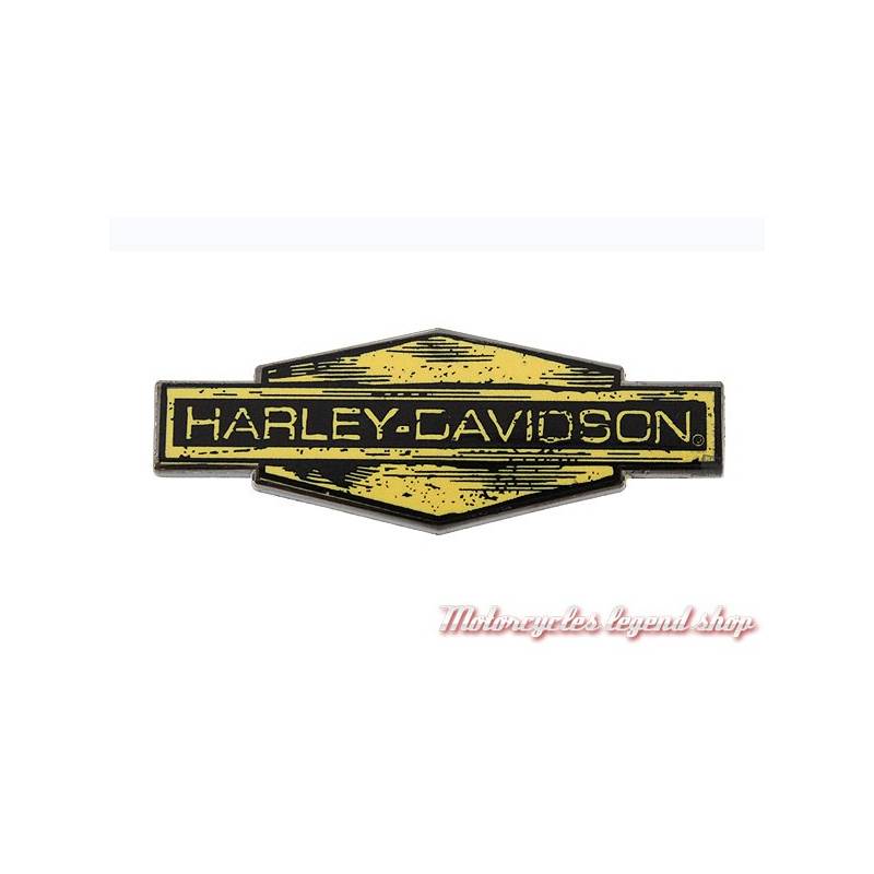 Pin's Harley-Davidson, metal noir et jaune, 241348