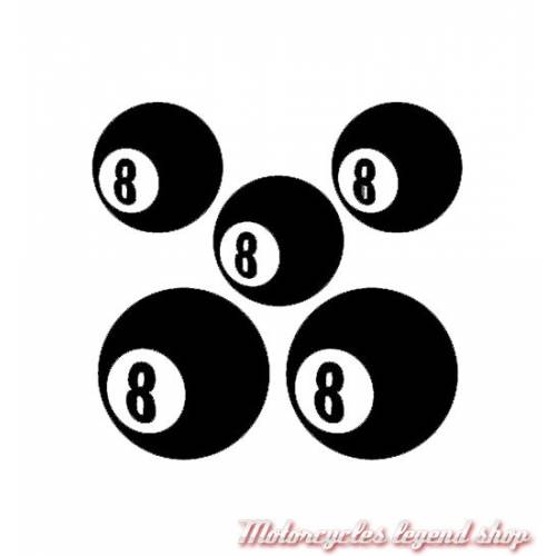 5 Stickers réfléchissants Eight Bal lpour casque, SBR07