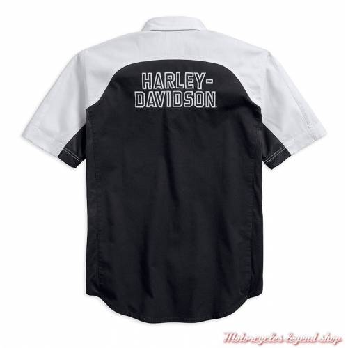 Chemisette Performance Vented Harley-Davidson, homme, noir, blanc, coton, 96621-17VM