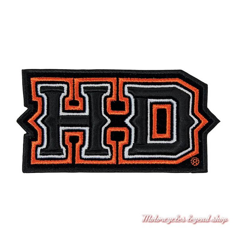 Patch Spiked H-D Harley-Davidson, brodé, noir, orange, EM241643