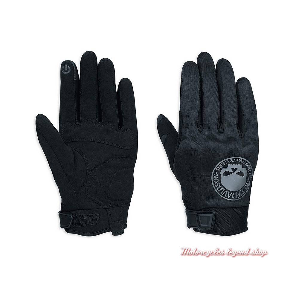 Gants Holyfreedom Tools noir, gant moto tête de mort, Harley