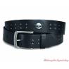 Ceinture cuir noir Skull Willie G. Harley-Davidson homme, boucle ouverte amovible, 97786-18VM