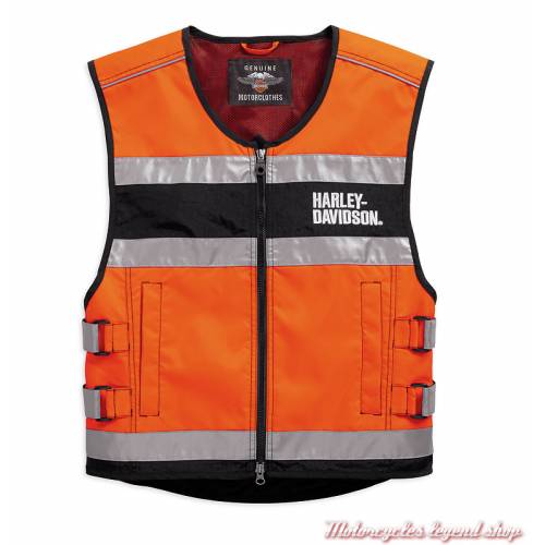 Gilet de sécurité moto orange CE Harley-Davidson