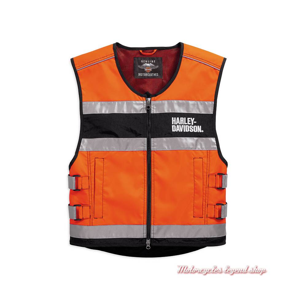 Gilet de sécurité moto orange CE Harley-Davidson