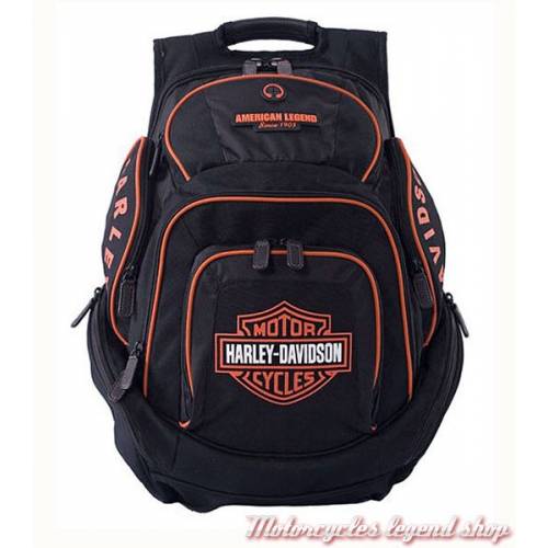 Sac à dos Bar & Shield black/orange, nylon, Harley-Davidson BP1900SO